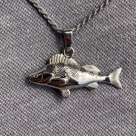 Geschenk für Angler, Silber Fisch Halskette